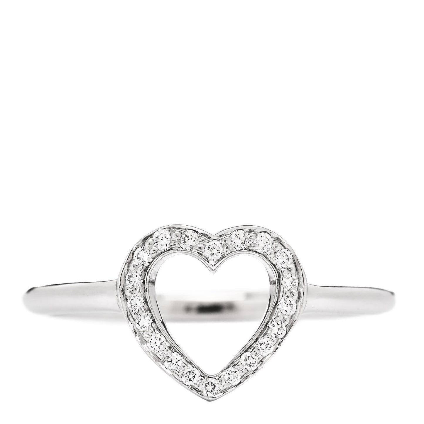 Platinum Diamond Heart Ring 51 5.75