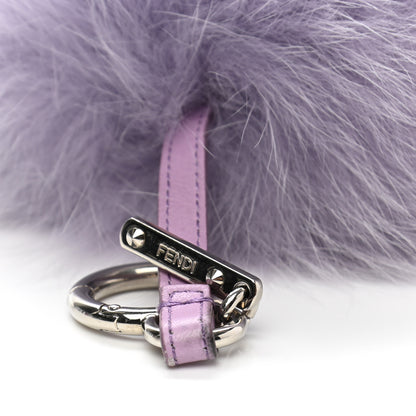 Fendi Fox Fur Shiny Nappa Bi-Color R ABCharm Bag Charm Lilla Blue Violetta 5 of 6