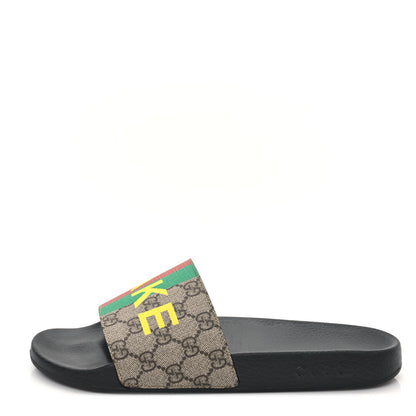 Gucci GG Supreme Monogram Fake/Not Mens Slide Sandals 10 Beige Ebony 1 of 8