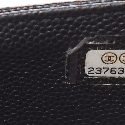 Chanel Caviar Chevron Quilted Zip Pouch Black 7 of 9