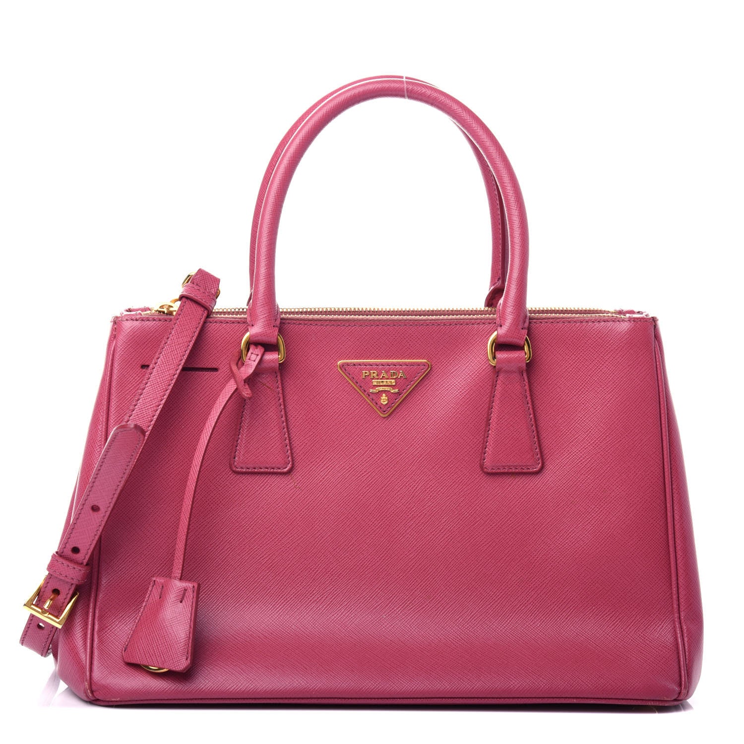 Prada Saffiano Small Galleria Double Zip Tote Peonia 1 of 11