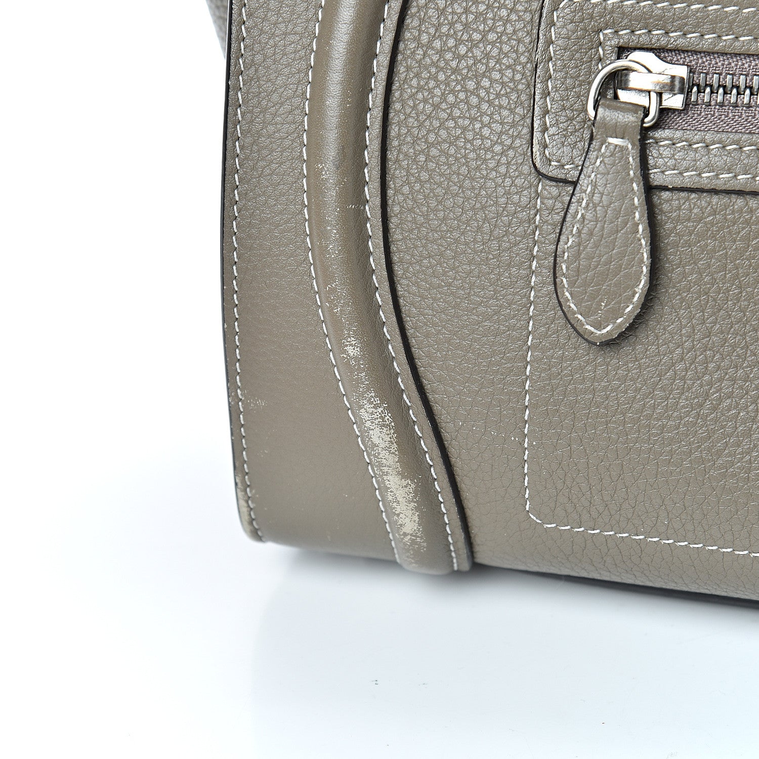 Celine Drummed Calfskin Micro Luggage Souris 18 of 25