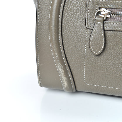 Celine Drummed Calfskin Micro Luggage Souris 18 of 25