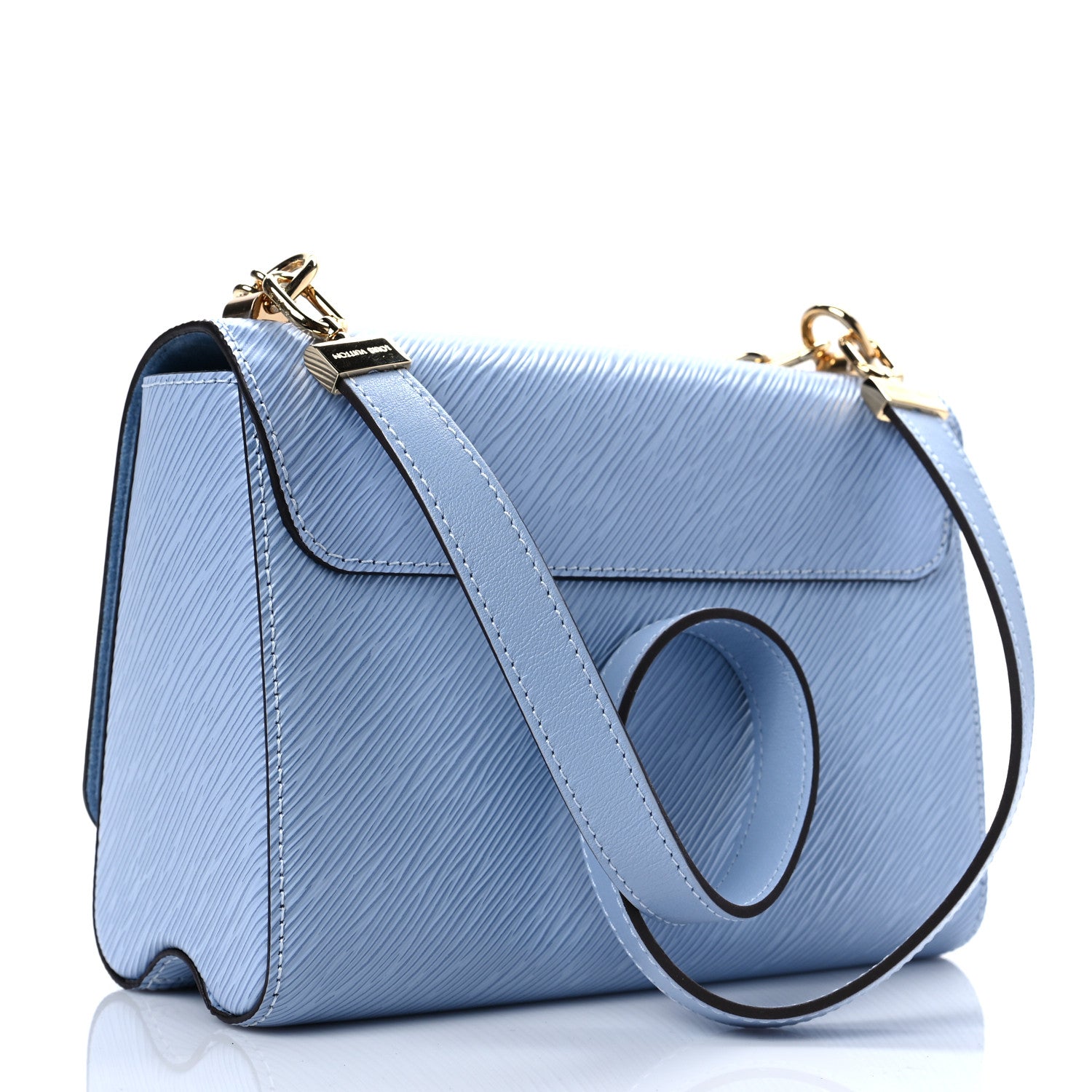 Louis Vuitton Epi Twist Monogram Flower Chain Shoulder Bag MM Blue 2 of 6