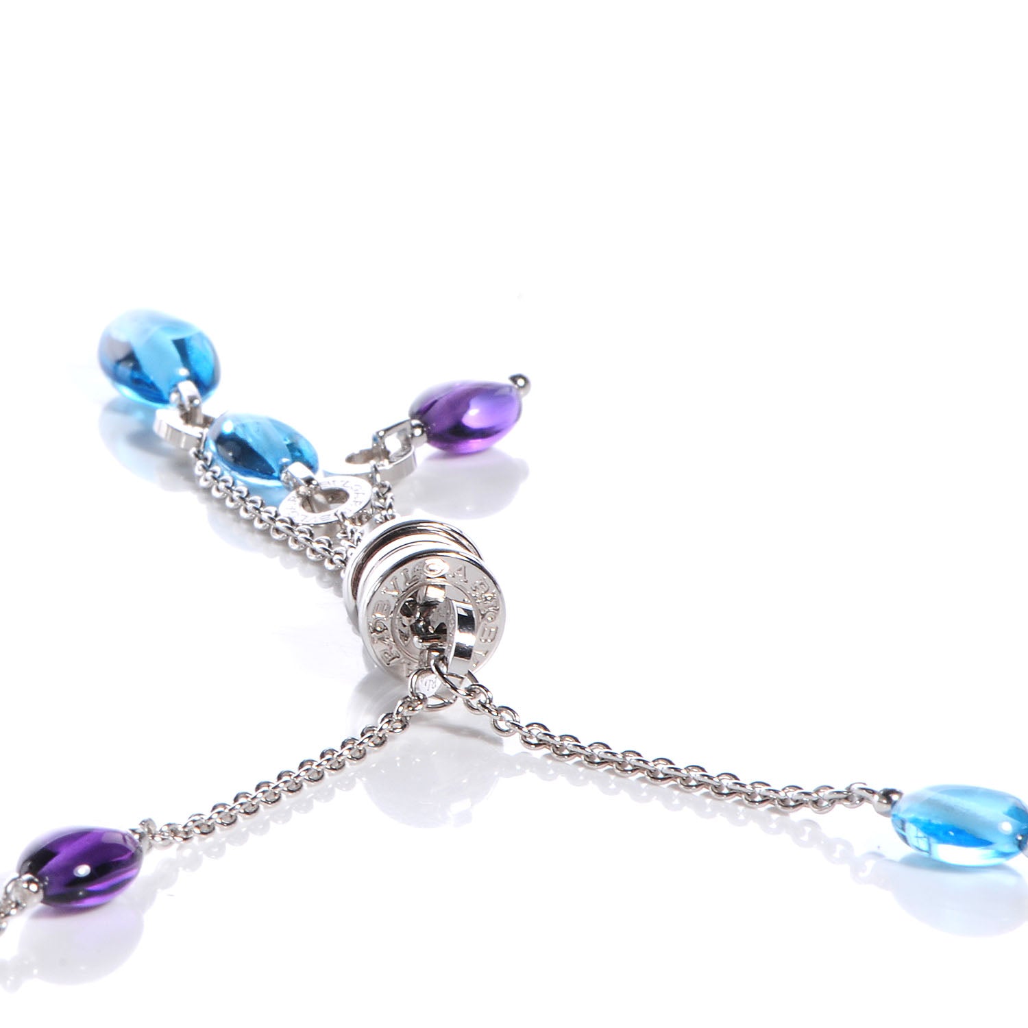 Bulgari BVLGARI 18K White Gold Amethyst Blue Topaz B.Zero1 Necklace 5 of 7