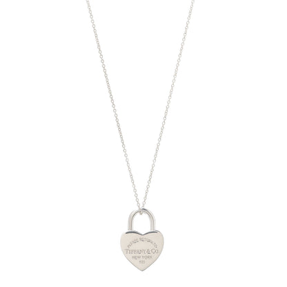 Tiffany Sterling Silver Return to Heart Lock Pendant Necklace 1 of 5