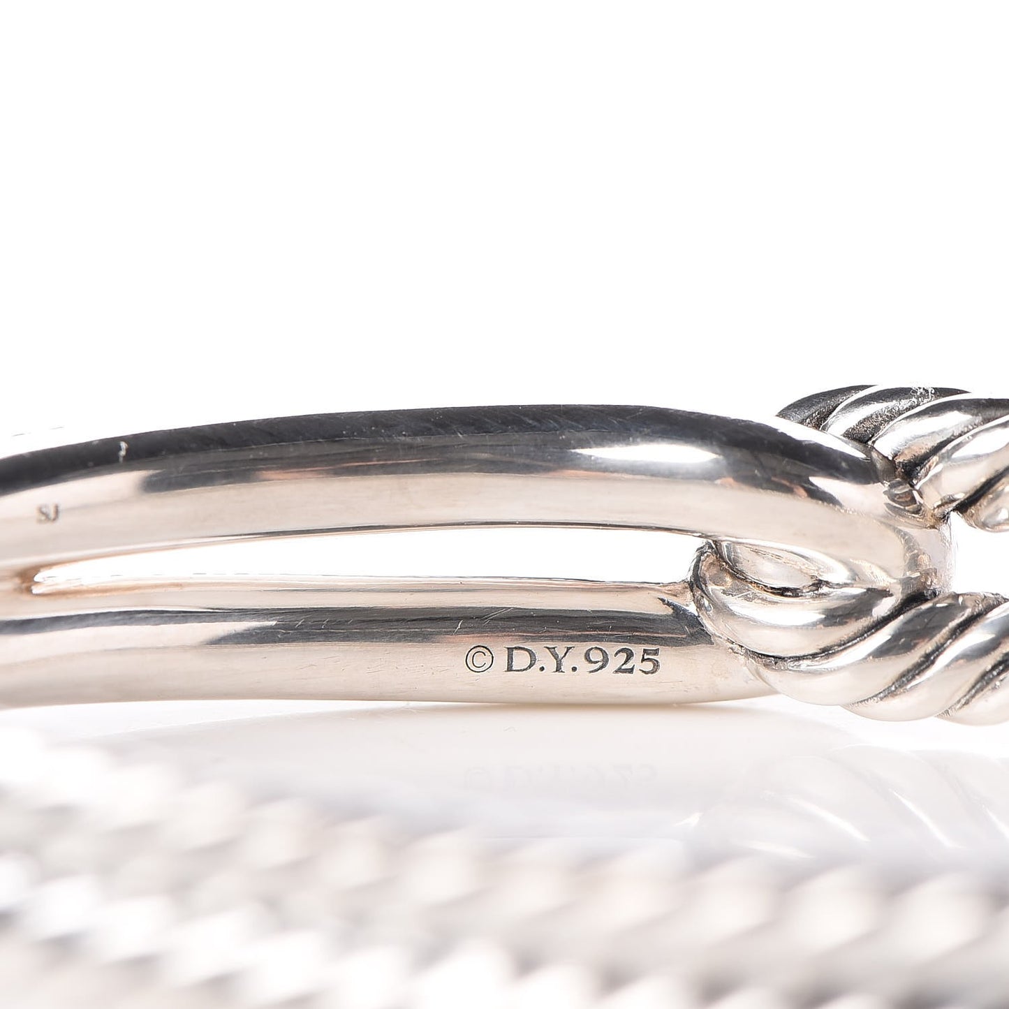 Sterling Silver Diamond Pave 10mm Single Loop Labyrinth Bracelet