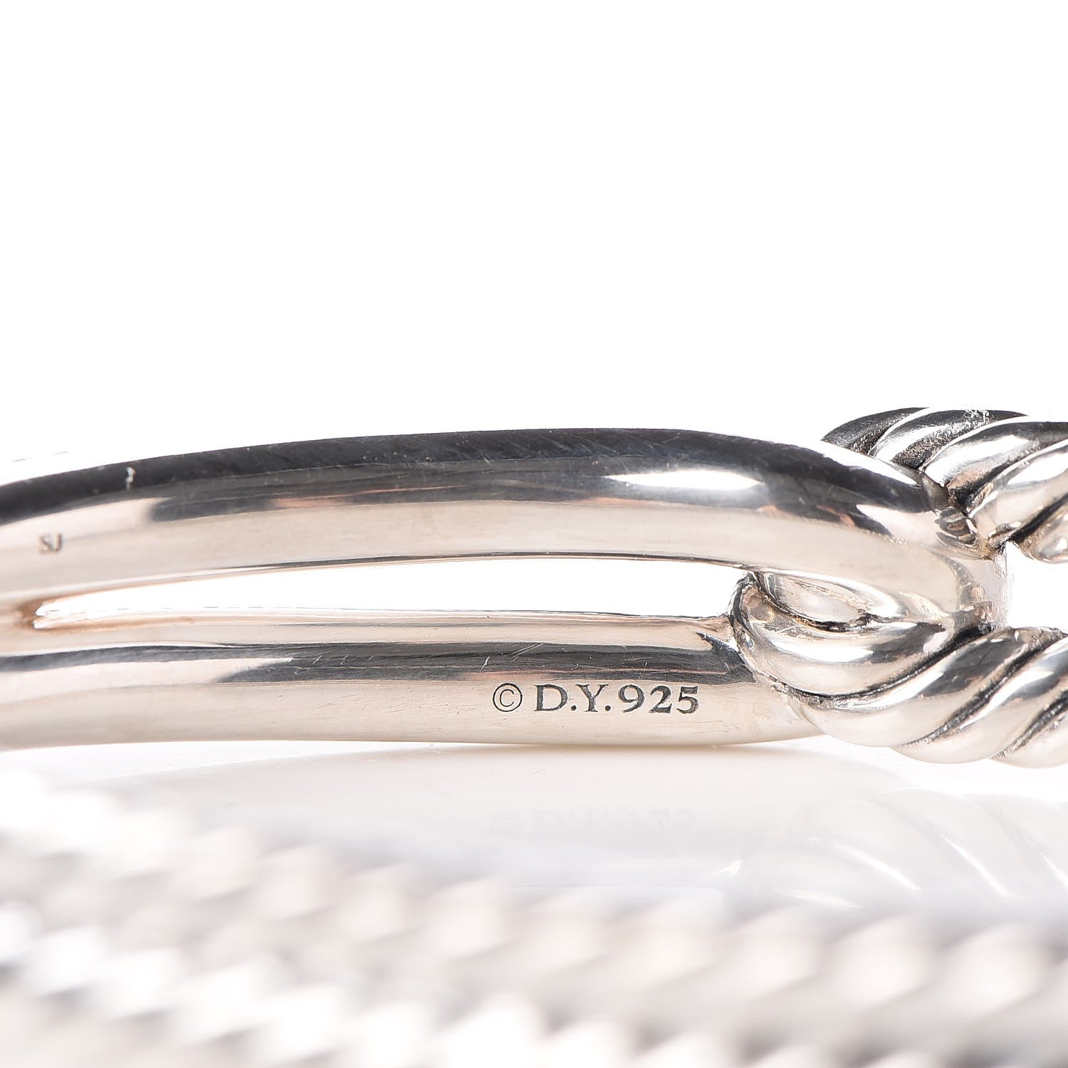 David Yurman Sterling Silver Diamond Pave 10mm Single Loop Labyrinth Bracelet 5 of 5