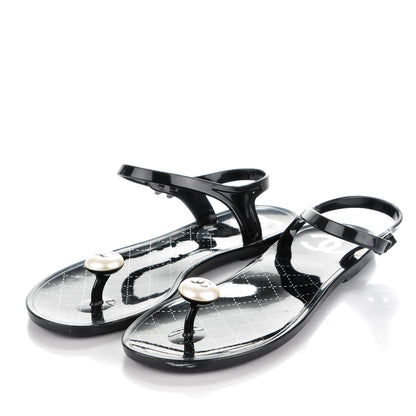 Chanel PVC CC Pearl Thong Sandals 41 3 of 8