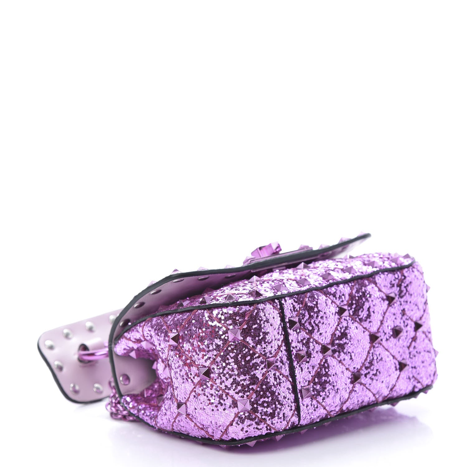 Valentino Garavani Glitter Micro Rockstud Spike Shoulder Bag Water Lilac 4 of 10