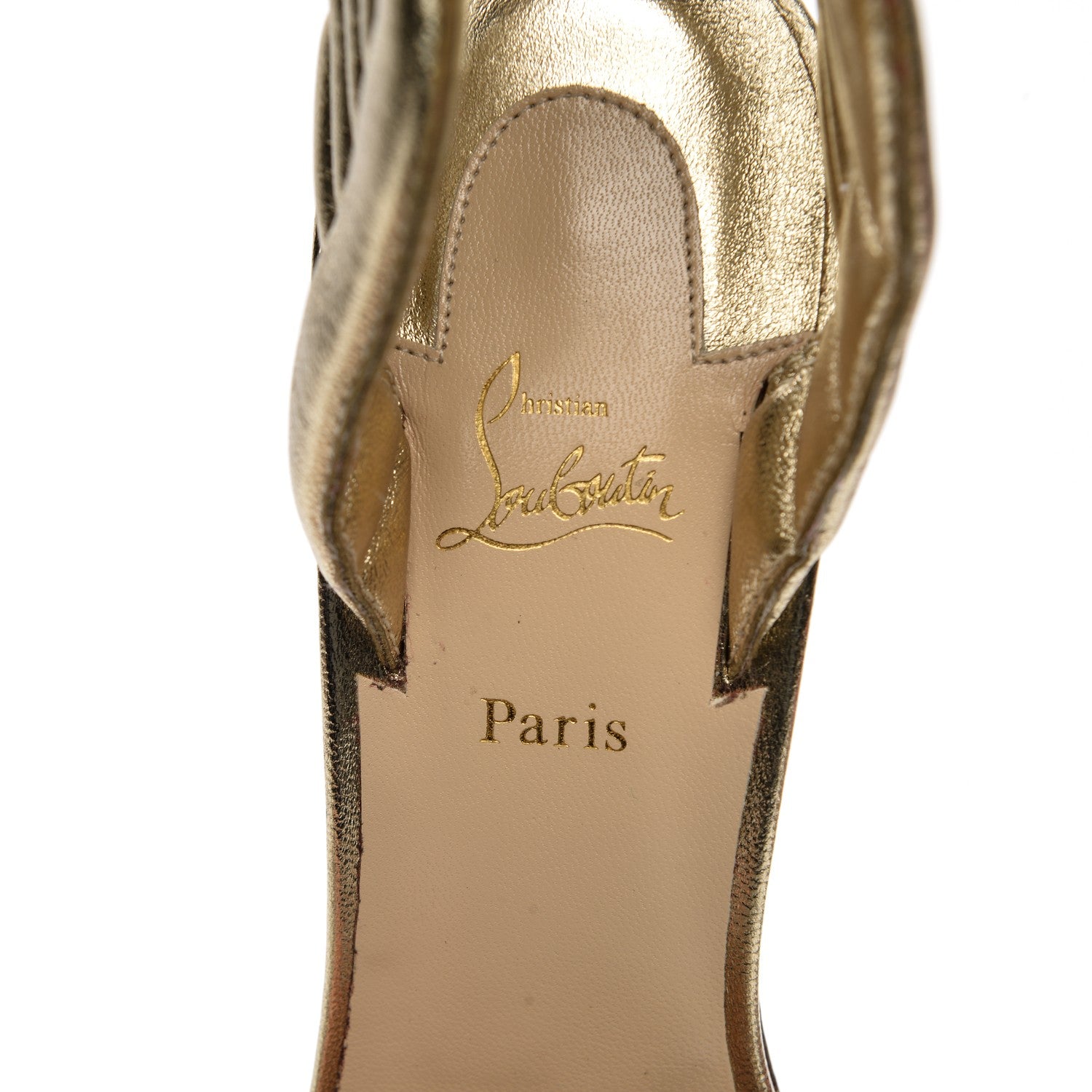 Christian Louboutin Metallic Nappa Samotresse 100 Sandals 39 Light Gold 6 of 9