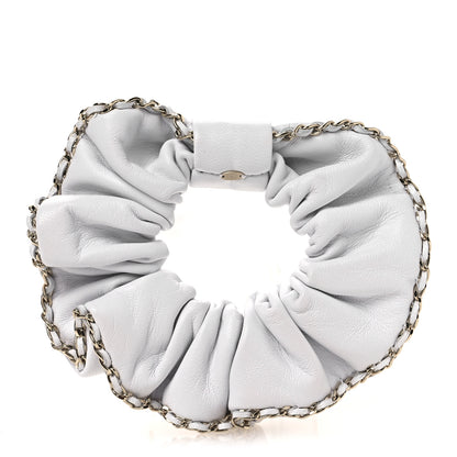 Chanel Lambskin Chain CC Hair Scrunchie White 3 of 5
