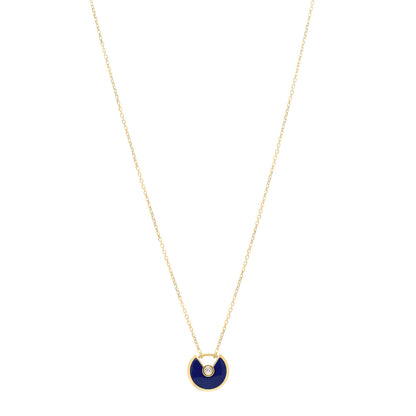 Cartier 18K Yellow Gold Diamond Lapis Lazuli XS Amulette de Cartier Pendant Necklace 1 of 5