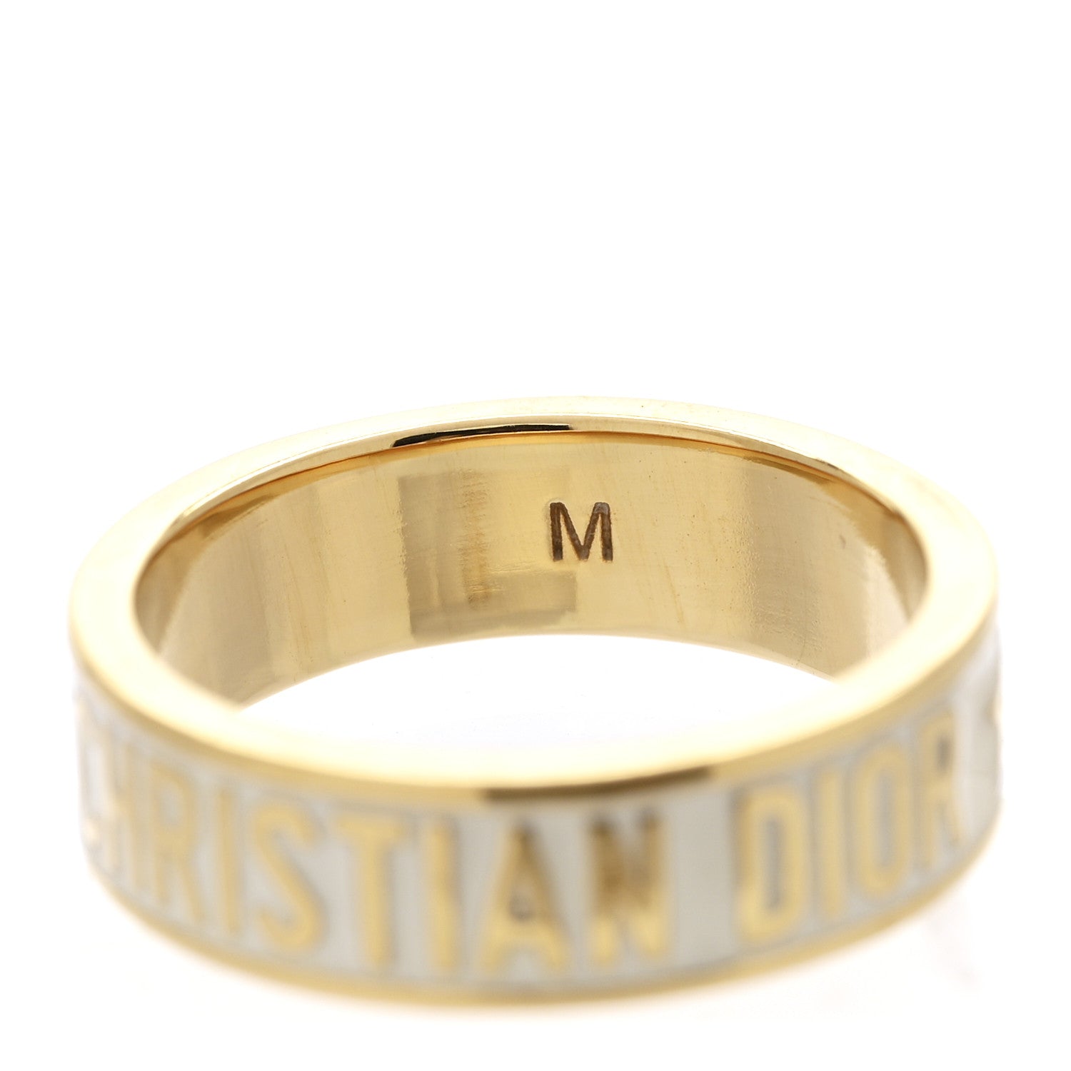 Christian Dior Metal Crystal Code Ring Set M 54/7 Gold 1768462