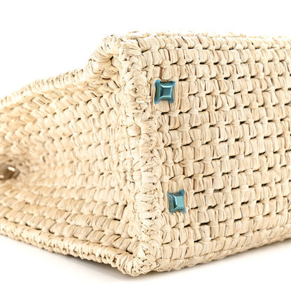 Salvatore Ferragamo Raffia XL Studio Box Tote Natural 9 of 10