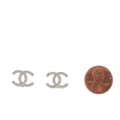 Chanel Crystal CC Earrings Silver 2 of 4