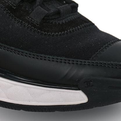 Chanel Velvet Calfskin Mixed Fibers CC Sneakers 39.5 Black 8 of 13