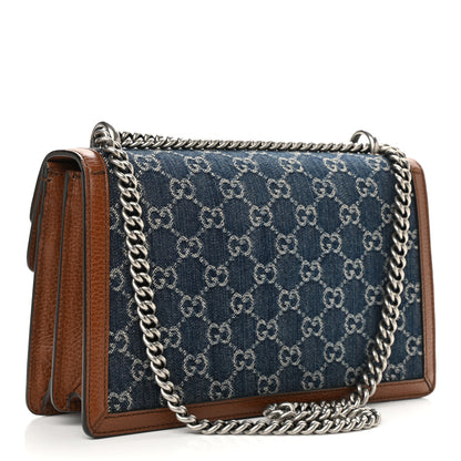 Gucci New Denim GG Monogram Dollar Calfskin Enamel Small Dionysus Shoulder Bag Blue Tea Cuir Epilog Electric Blue 3 of 10