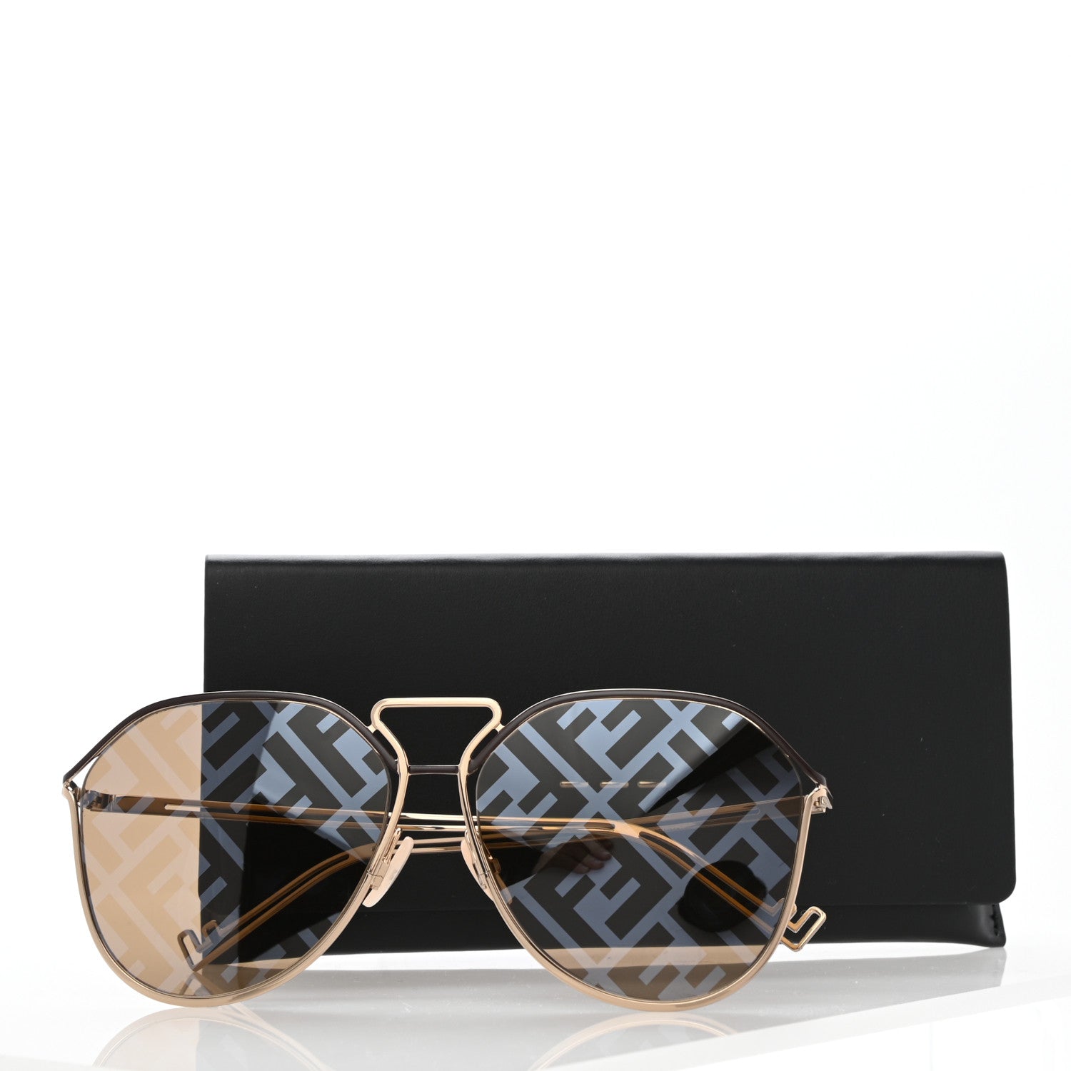 Fendi Metal Aviator Sunglasses FFM0071/S Gold 8 of 9