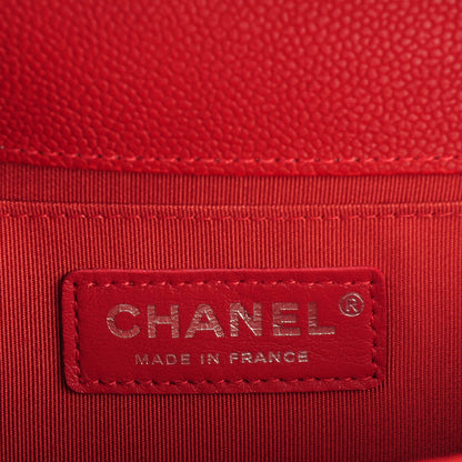 Chanel Caviar Quilted Medium Boy Flap Red 7 of 8