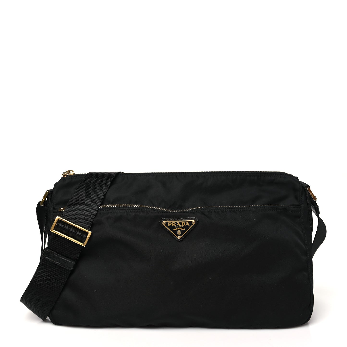 Nylon Vela Colour Messenger Bag Black