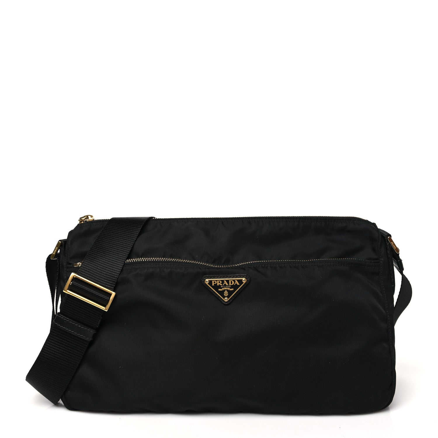 Prada Nylon Vela Colour Messenger Bag Black 1 of 10