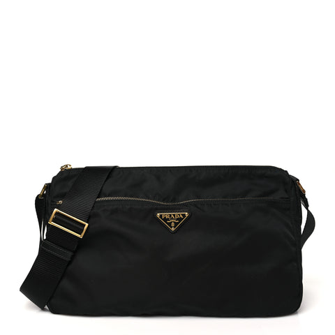 Nylon Vela Colour Messenger Bag Black