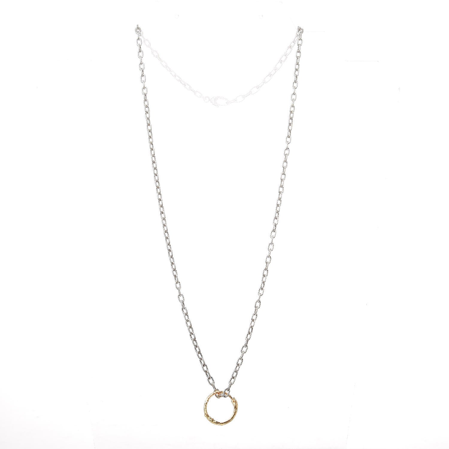 Gucci Sterling Silver 18K Yellow Gold Ouroboros Snake Ring Necklace 3 of 7
