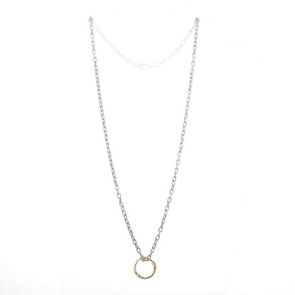 Gucci Sterling Silver 18K Yellow Gold Ouroboros Snake Ring Necklace 3 of 7