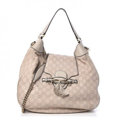 Gucci Guccissima Signature Medium Emily Hobo Mystic White 1 of 14