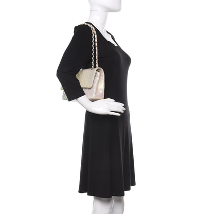 Chanel Iridescent Lambskin Quilted Medium Double Flap Ivory 2 of 10
