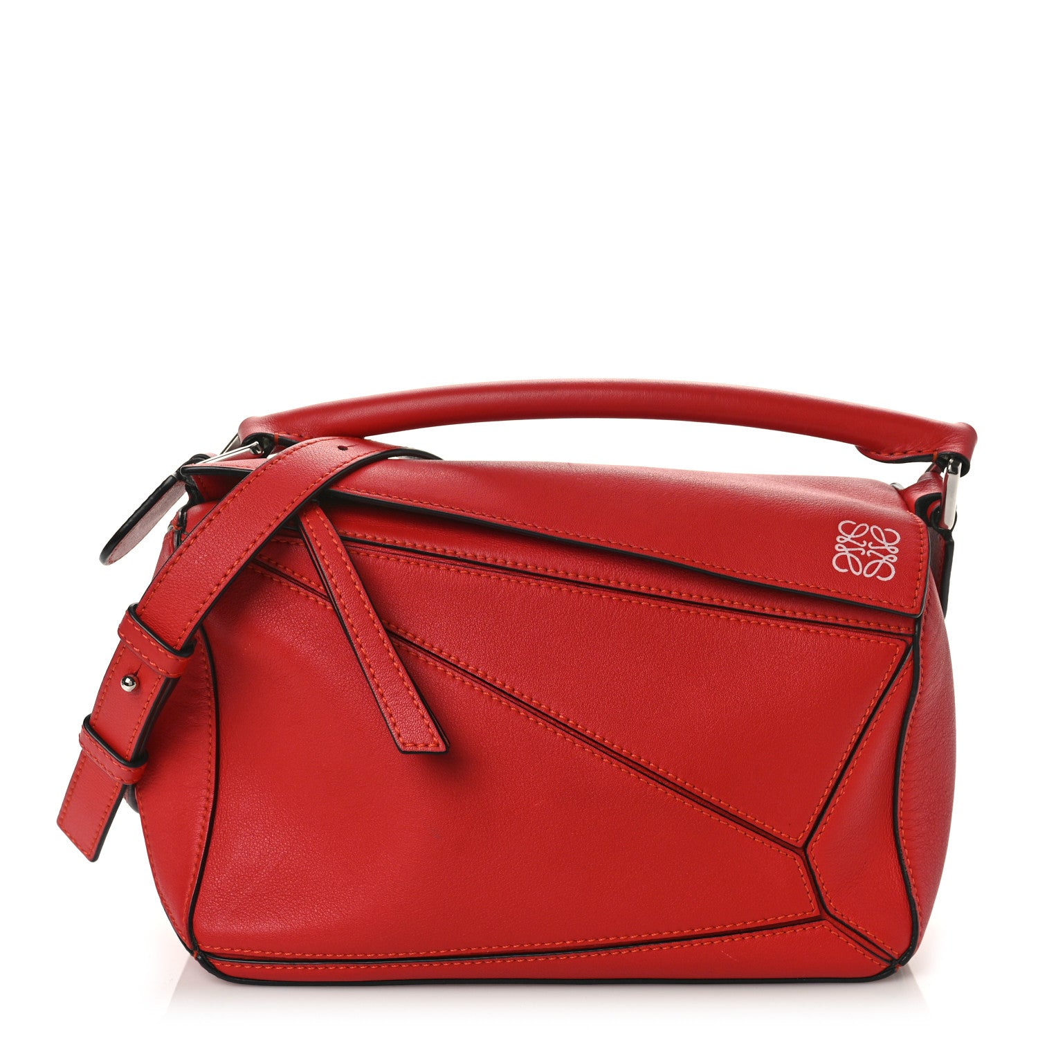 Loewe Calfskin Small Puzzle Bag Scarlet 1 of 9
