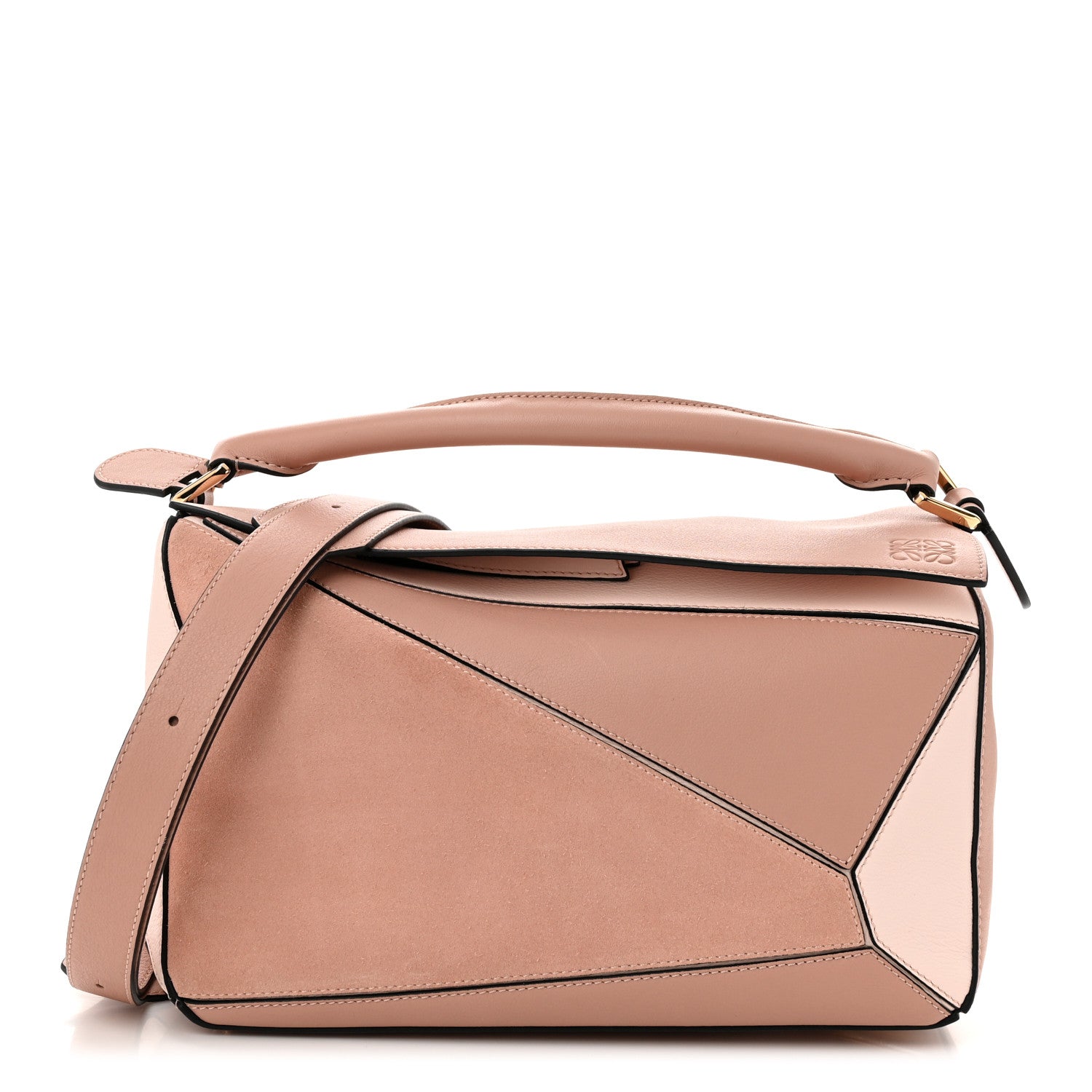Loewe Calfskin Suede Medium Puzzle Bag Blush 1 of 10