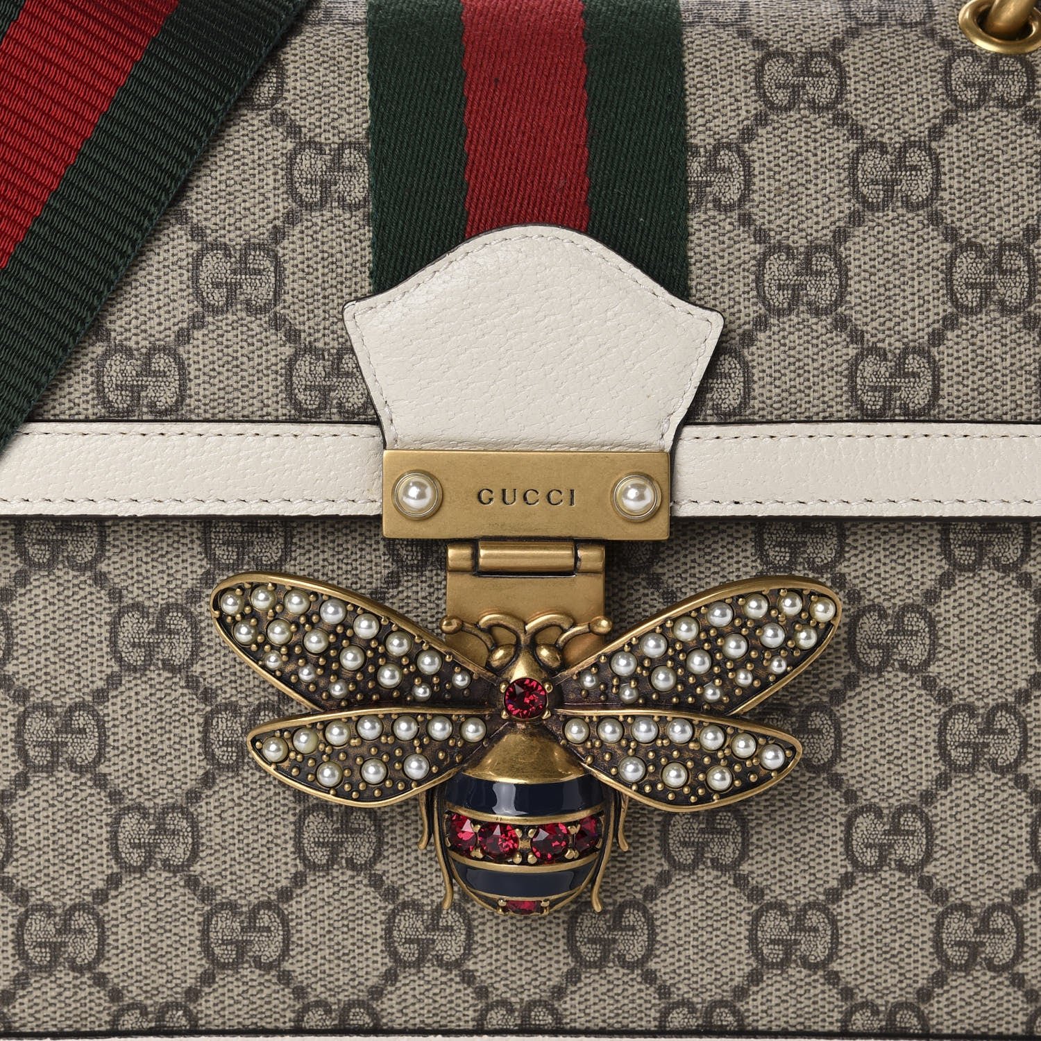 Gucci GG Supreme Monogram Small Queen Margaret Top Handle Bag White 10 of 10