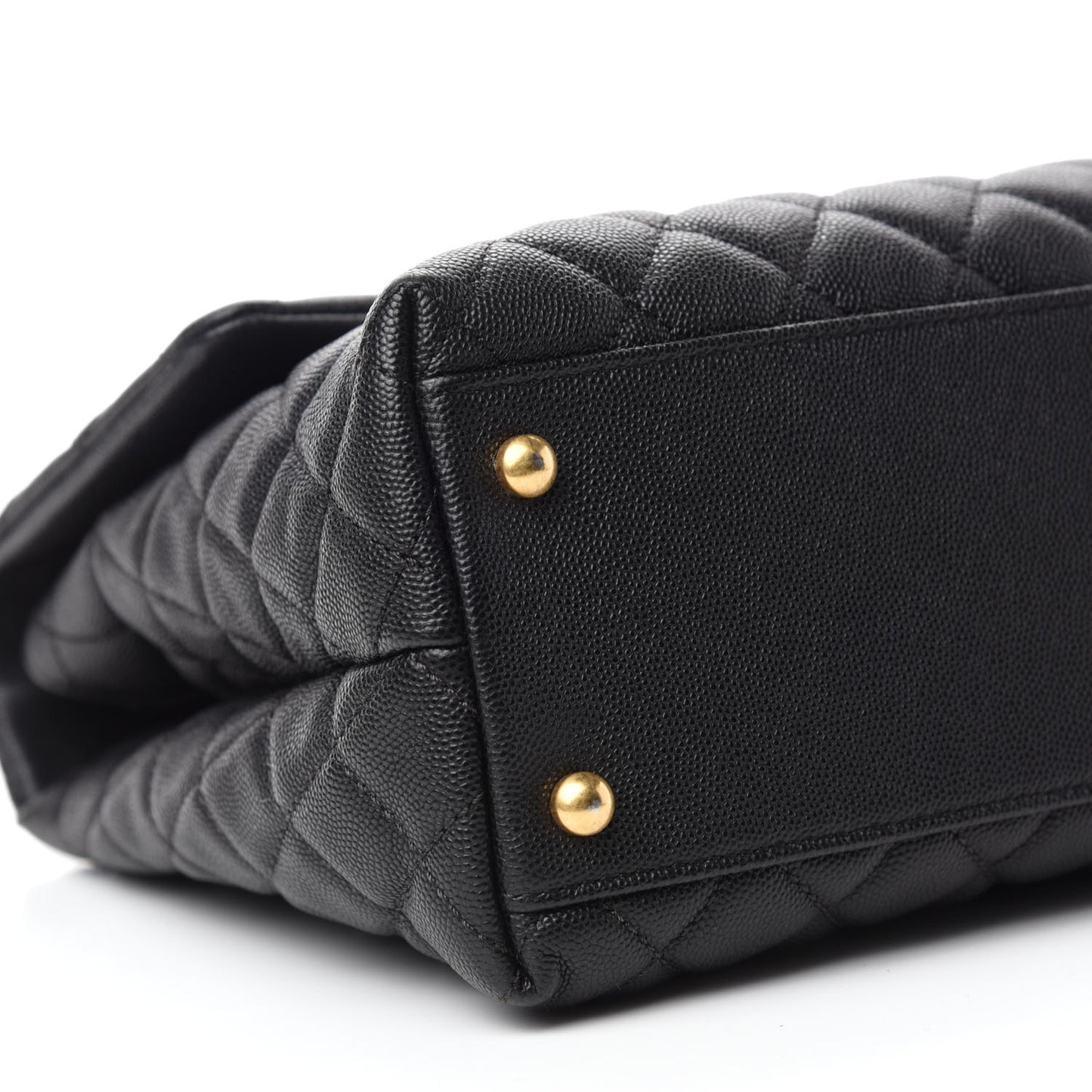 Caviar Quilted Medium Coco Handle Flap Black