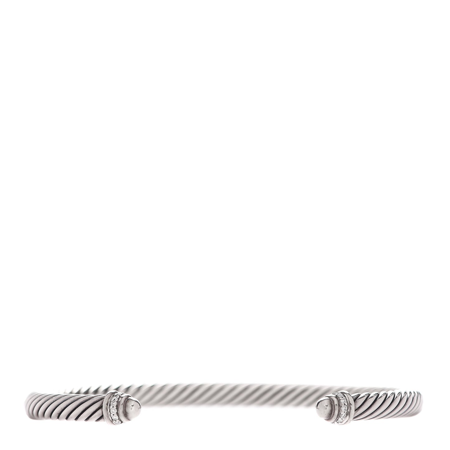 Sterling Silver Diamond 5mm Cable Classics Dome Bracelet