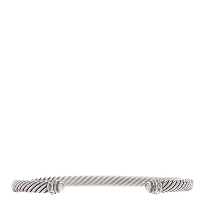David Yurman Sterling Silver Diamond 5mm Cable Classics Dome Bracelet 1 of 4