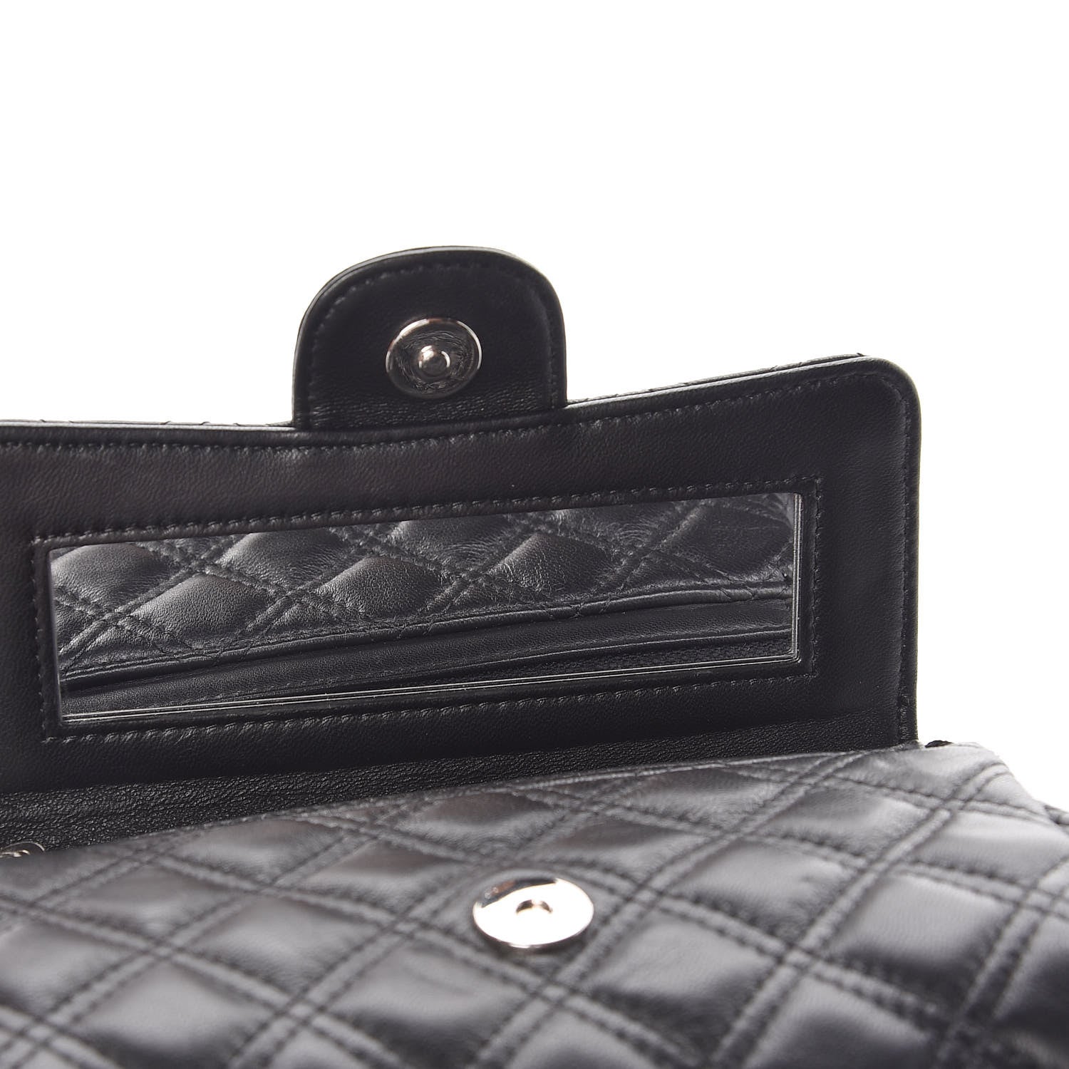 Chanel Lambskin Quilted Flap Cosmetic Case Black 6 of 8