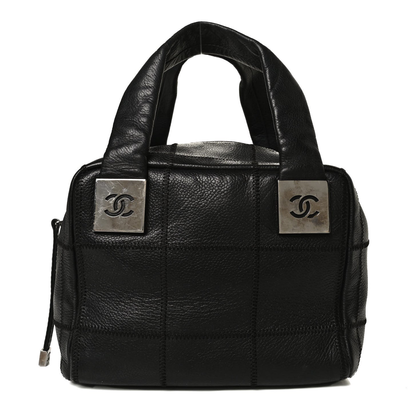 Caviar Square Stitched Tote Black