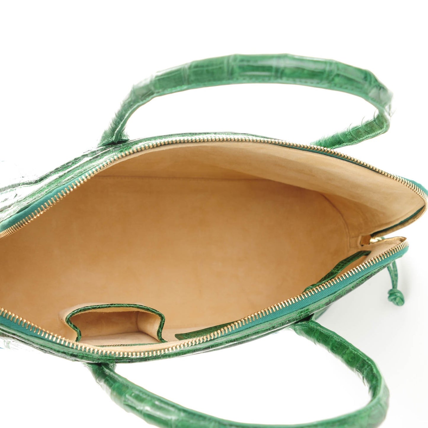 Crocodile Top Handle Tote Green