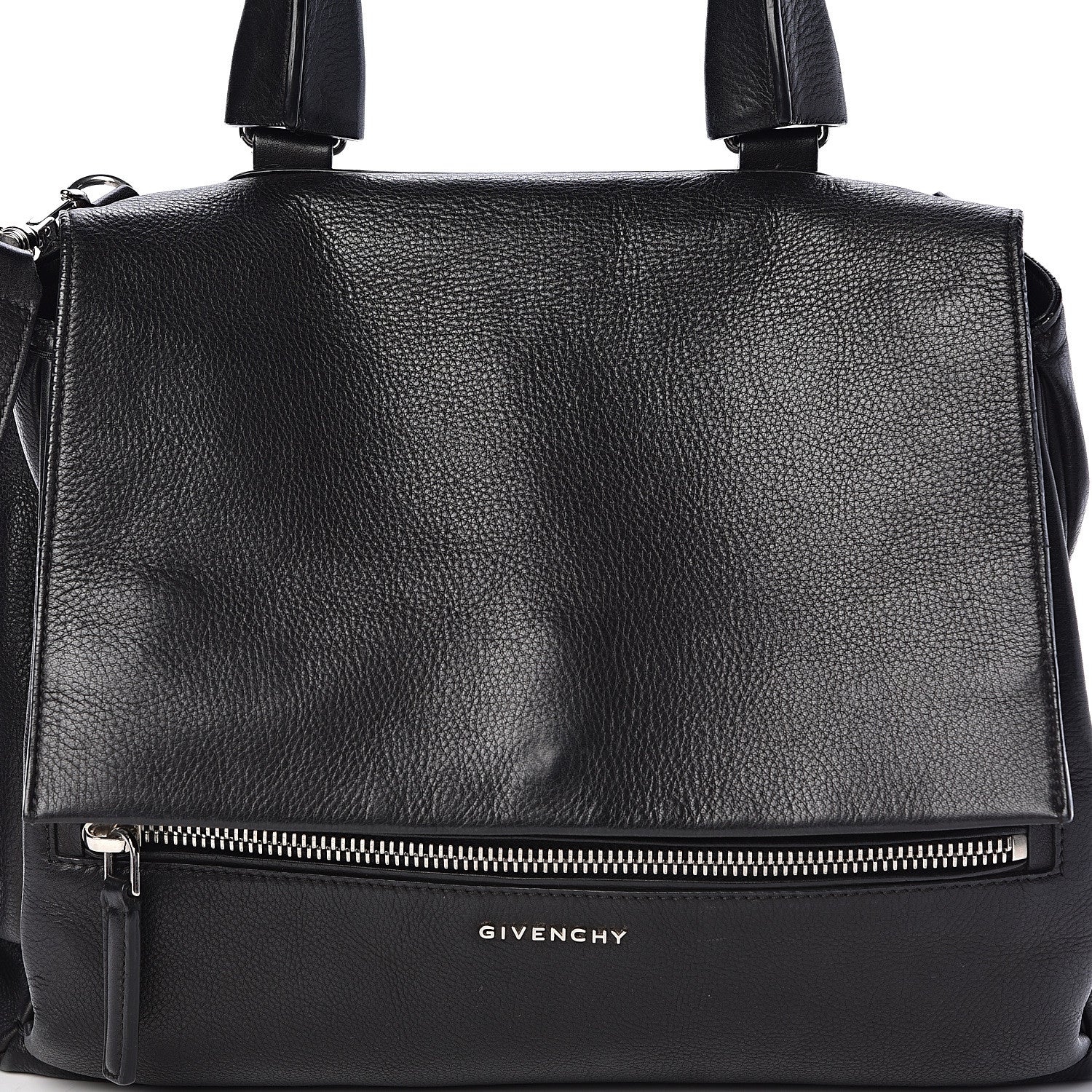 Givenchy Waxy Grained Calfskin Medium Pandora Pure Flap Bag Black 7 of 9