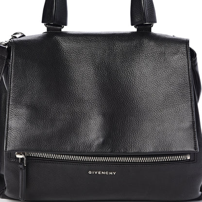 Givenchy Waxy Grained Calfskin Medium Pandora Pure Flap Bag Black 7 of 9