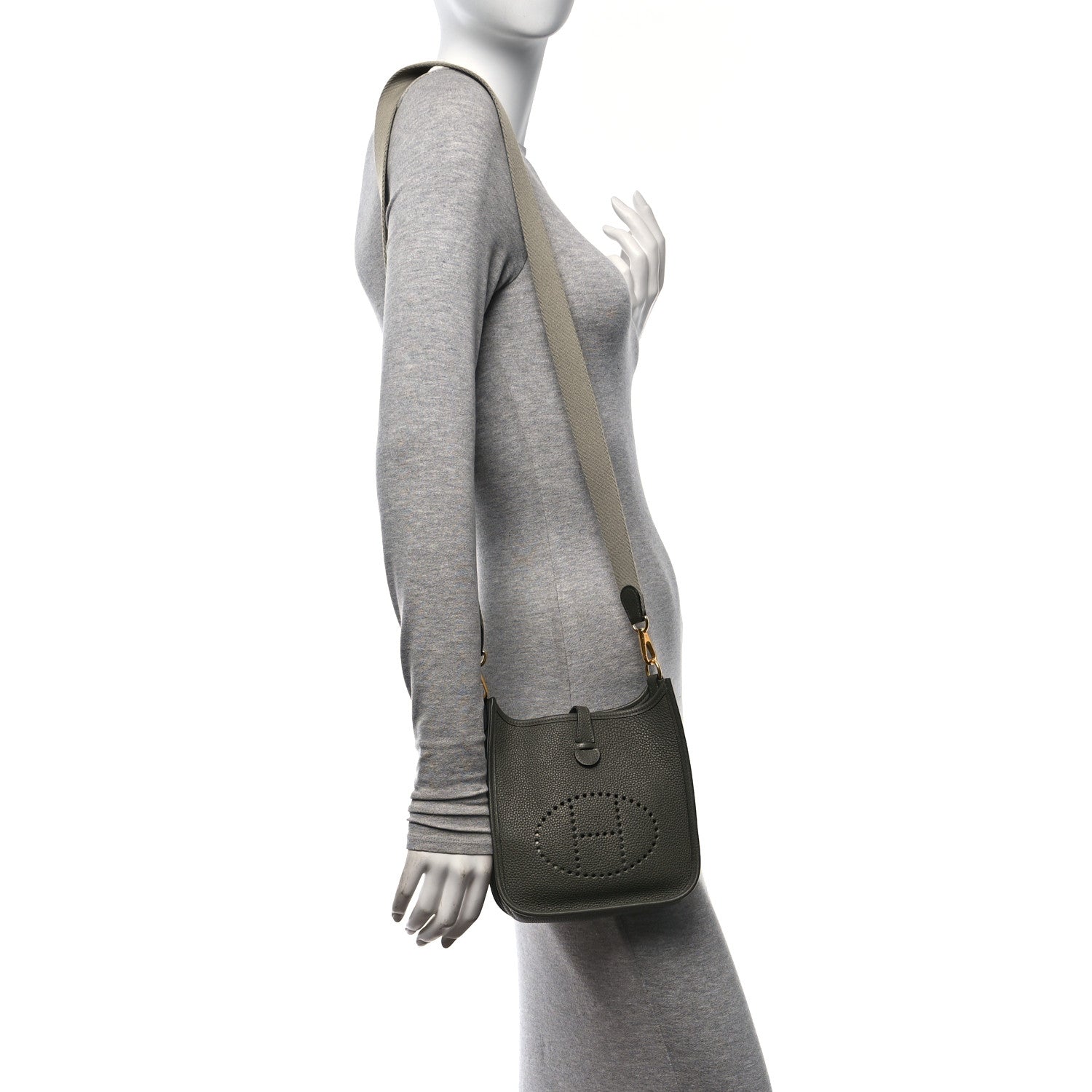 Hermes Taurillon Maurice Evelyne TPM Vert Olive Sauge 2 of 10