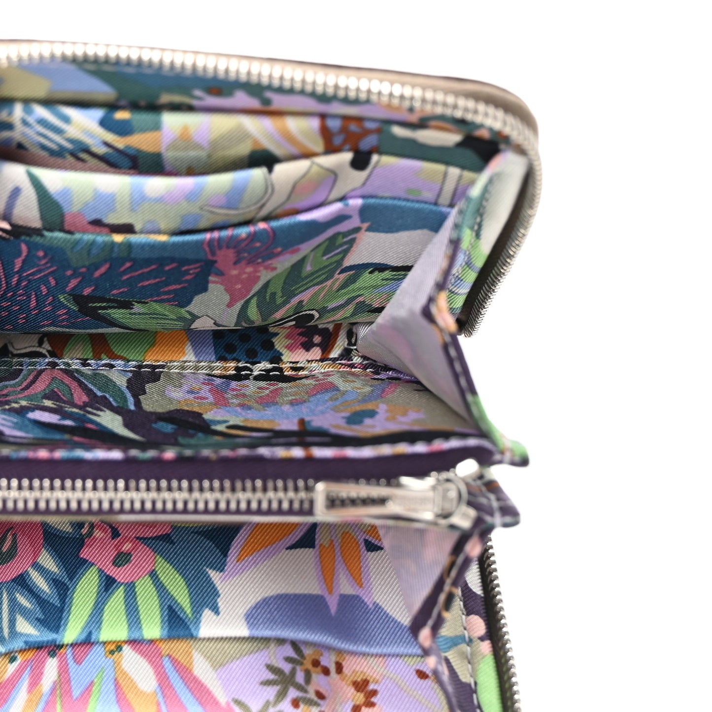 Epsom Silk'in Compact Wallet Etoupe Cassis Vert Fizz