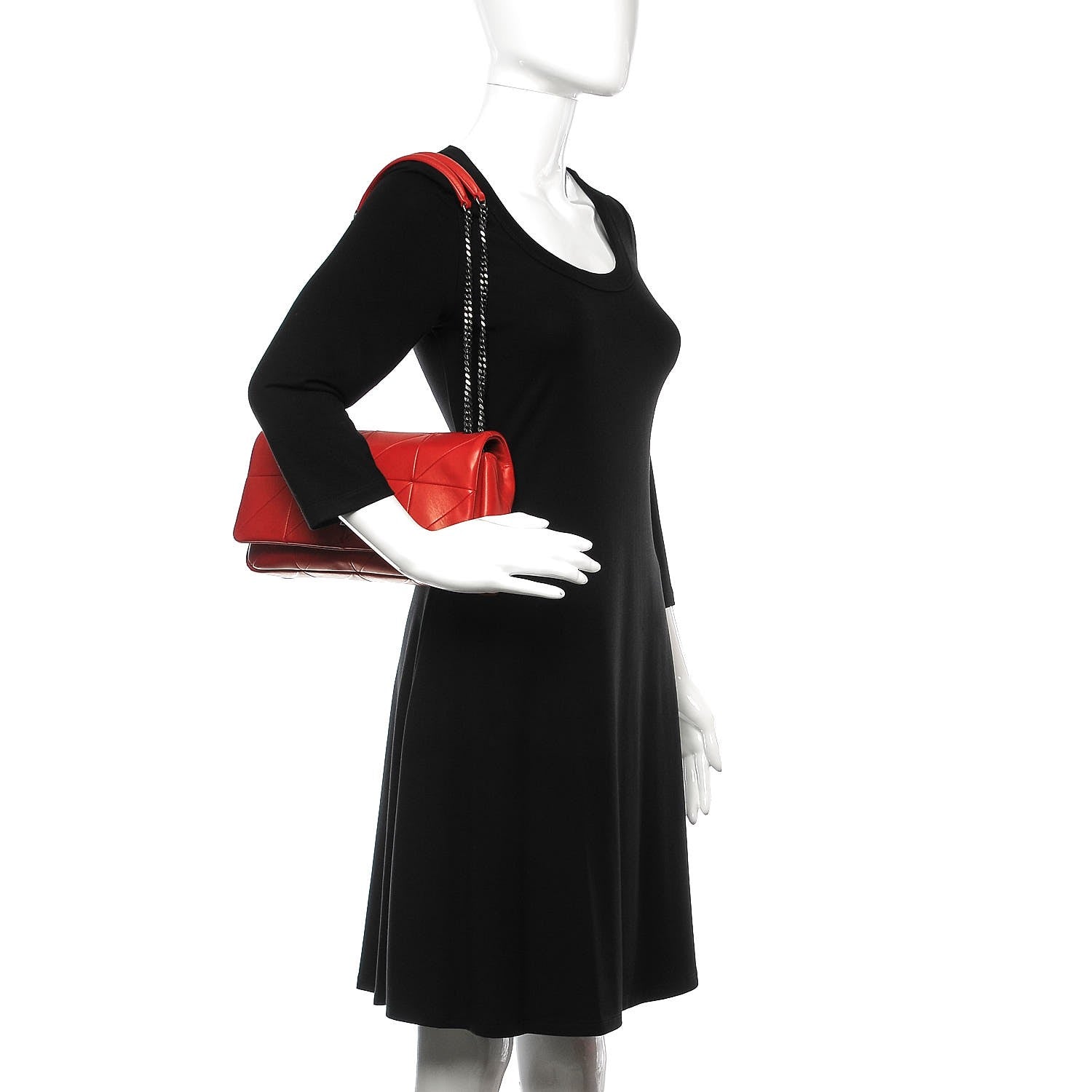 Saint Laurent Lambskin Patchwork Monogram Medium Jamie Red 2 of 10