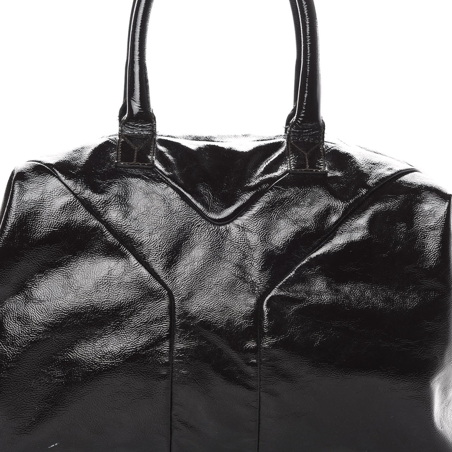Saint Laurent Textured Patent Medium Easy Y Bag Brown 8 of 18