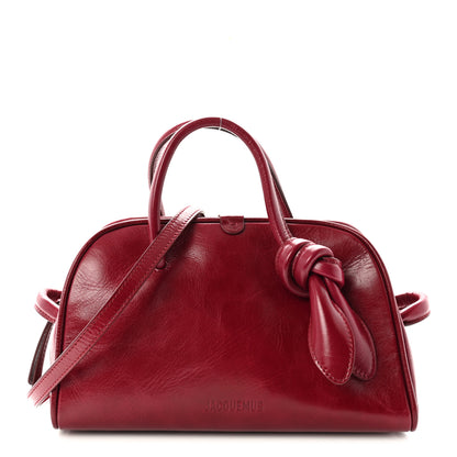 Jacquemus Shiny Calfskin Small Turismo Bag Burgundy 1 of 10