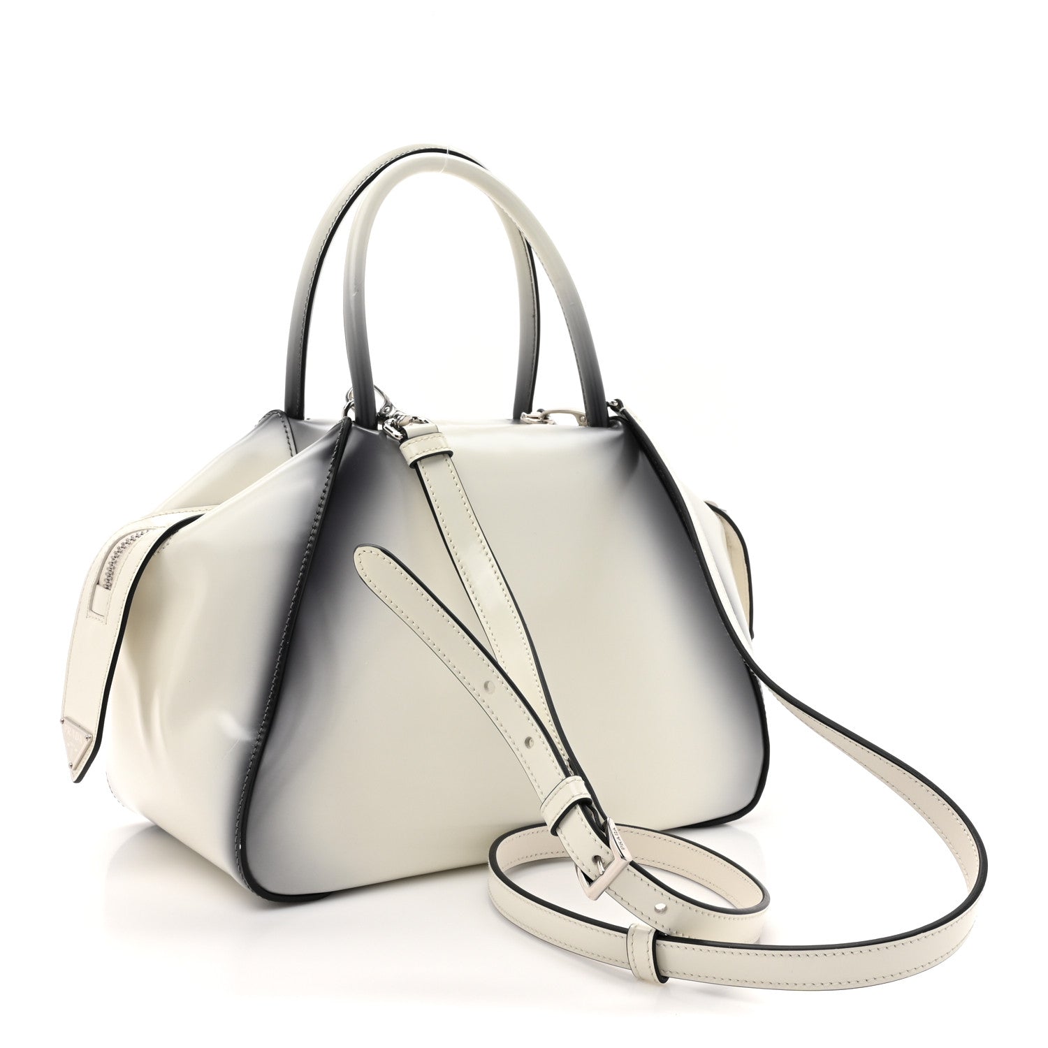 Prada Spazzolato Small Supernova Handbag White Sfumato 3 of 14