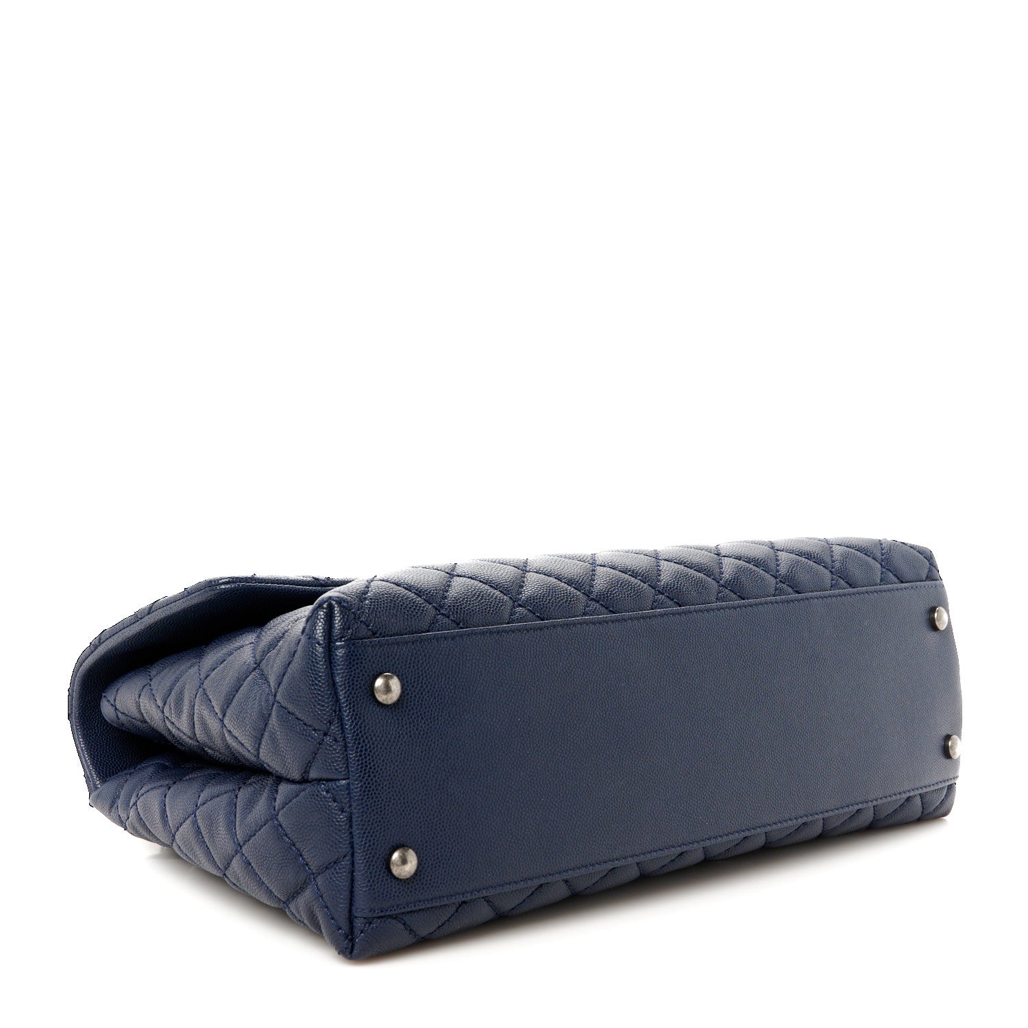Chanel Caviar Quilted Medium Coco Handle Flap Navy Blue 4 of 12