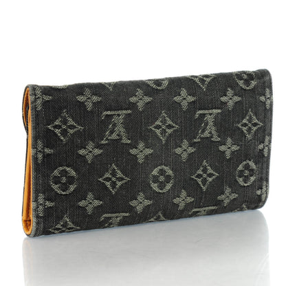Louis Vuitton Denim Amelia Wallet Black 3 of 7